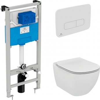 Инсталляция IDEAL STANDARD с подвесным безободковым унитазом Tesi AquaBlade TT00002/121A6 Инсталляция IDEAL STANDARD с подвесным безободковым унитазом Tesi AquaBlade TT00002/121A6